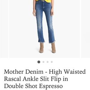 MOTHER High Waisted Rascal Ankle Slit Flip